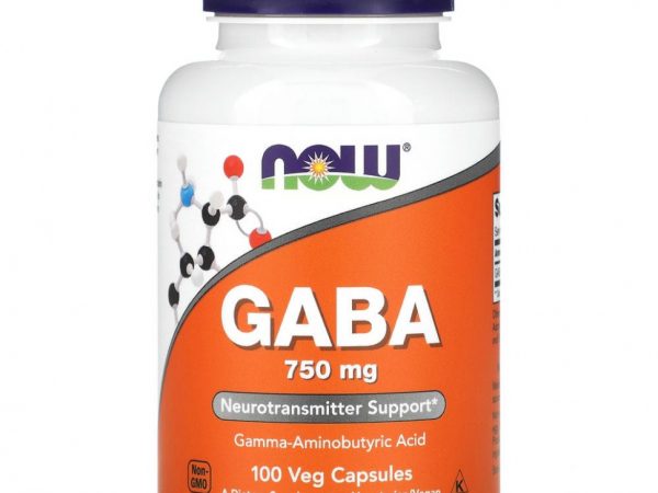 NOW Foods, ГАМК , 750 мг, 100 вегетарианских капсул