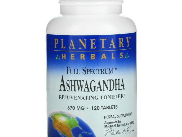 Planetary Herbals, Full Spectrum, ашваганда, 570 мг, 120 таблеток