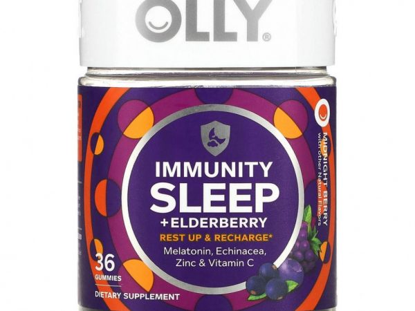 OLLY, Immunity Sleep + бузина, полуночная ягода, 36 жевательных таблеток