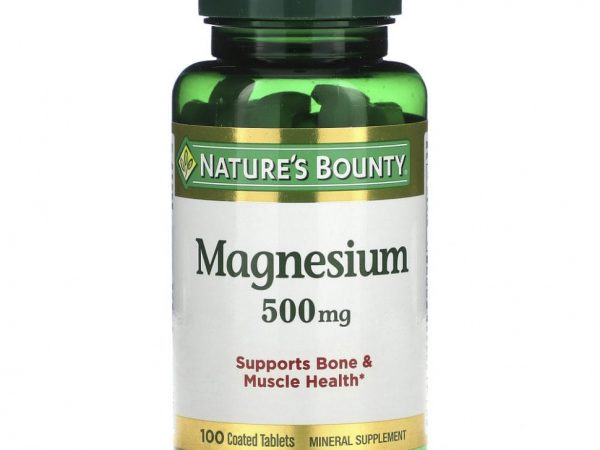 Nature's Bounty, Магний, 500 мг, 100 таблеток, покрытых оболочкой