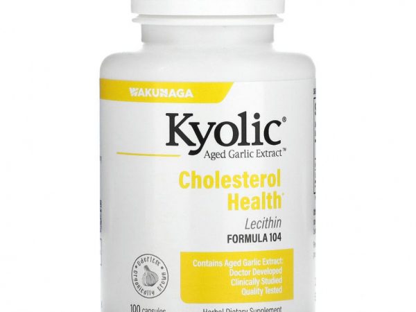 Kyolic, Aged Garlic Extract, экстракт чеснока с лецитином, состав 104 для снижения уровня холестерина, 100 капсул