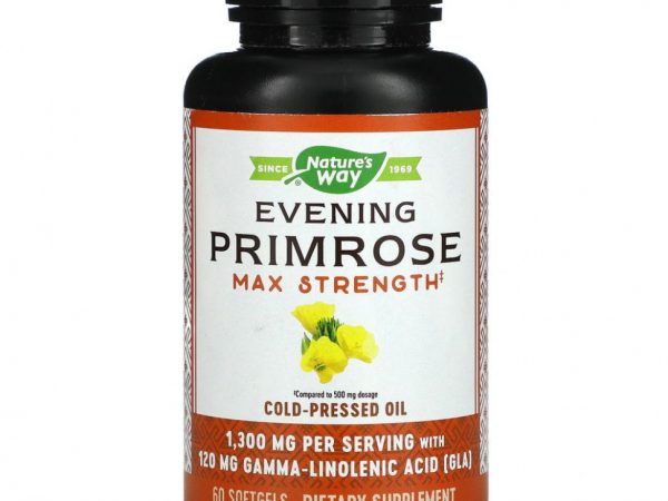 Nature's Way, Примула вечерняя, максимальная сила действия, 1300 мг, 60 мягких таблеток