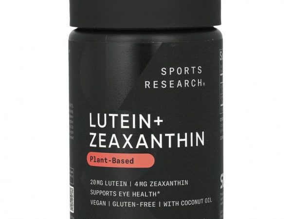 Sports Research, лютеин и зеаксантин с кокосовым маслом, 120 вегетарианских мягких таблеток