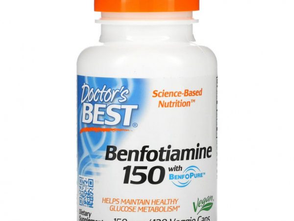 Doctor's Best, бенфотиамин 150, с BenfoPure, 150 мг, 120 вегетарианских капсул