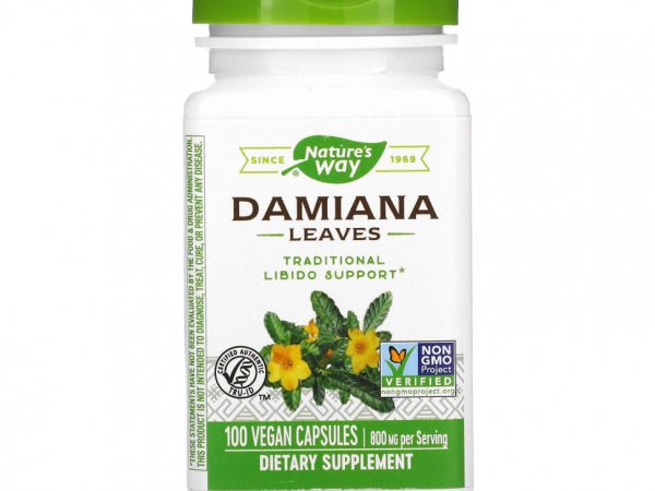 Nature's Way, лист тернеры, 400 мг, 100 веганских капсул