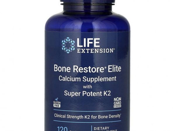 Life Extension, Bone Restore Elite, со сверхмощным витамином K2, 120 капсул