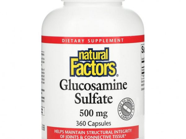 Natural Factors, сульфат глюкозамина, 500 мг, 360 капсул