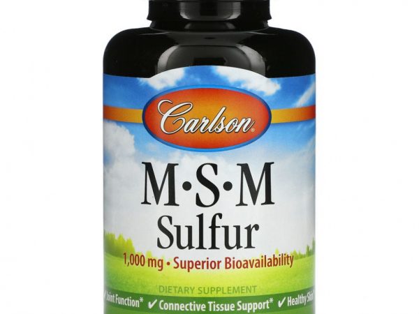 Carlson Labs, МСМ и сера, 1000 мг, 180 вегетарианских капсул