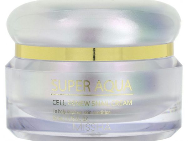 Missha, Super Aqua, восстанавливающий крем с экстрактом секрета улитки для обновления клеток кожи, 52 мл (1,75 жидк. унции)