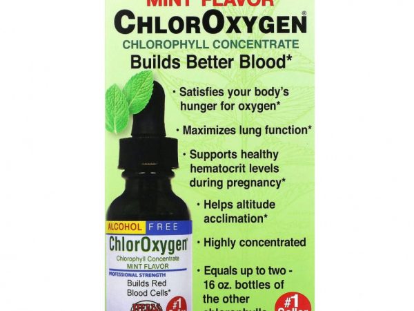 Herbs Etc., ChlorOxygen, концентрат хлорофилла, без спирта, аромат мяты, 29,5 мл