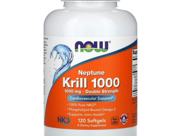 NOW Foods, масло морского криля «Нептун 1000», 1000 мг, 120 мягких таблеток
