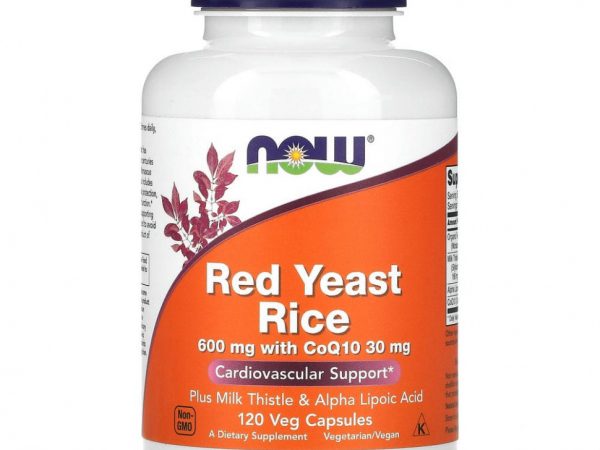 NOW Foods, Красный дрожжевой рис, 120 растительных капсул