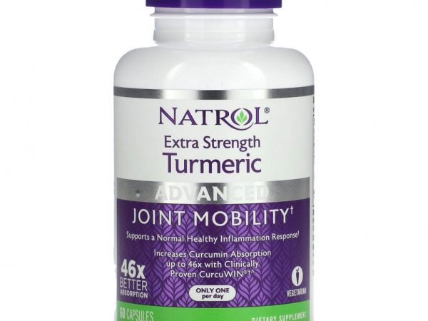 Natrol, Куркума повышенной силы, улучшенная, 60 капсул
