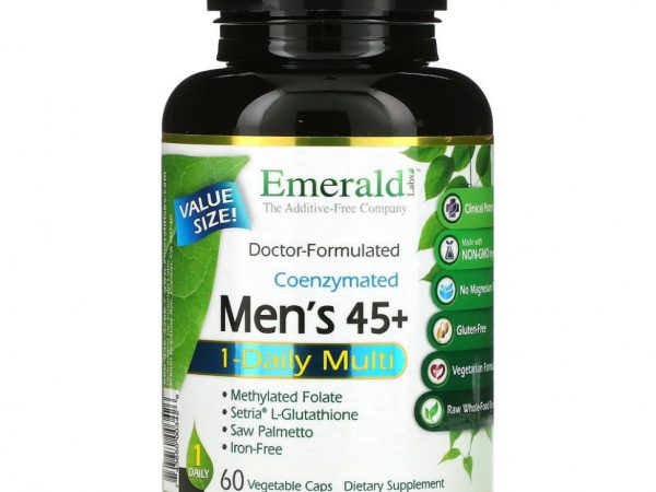 Emerald Laboratories, коферментный мультивитаминный комплекс для мужчин старше 45 лет для приема 1 раз в день, 60 вегетарианских капсул