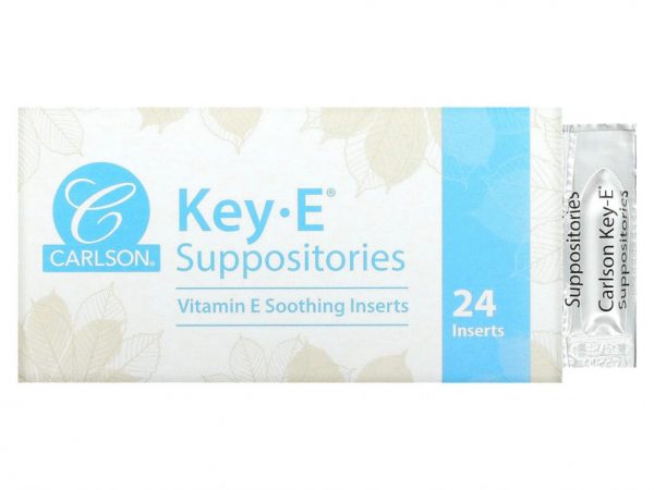 Carlson Labs, Key•E, успокаивающие суппозитории, 24 шт.