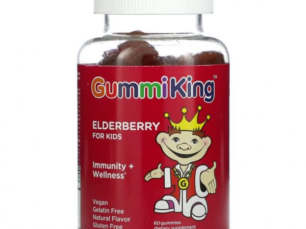 GummiKing, Elderberry For Kids, Immunity + Wellness, Raspberry Flavor, 60 Gummies