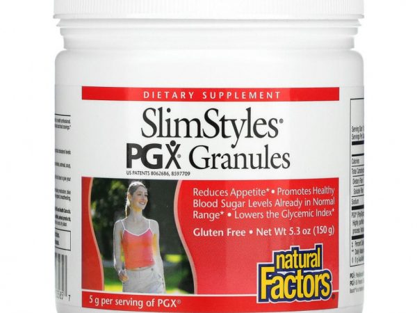 Natural Factors, SlimStyles, гранулы PGX, с нейтральным вкусом, 150 г (5,3 унции)