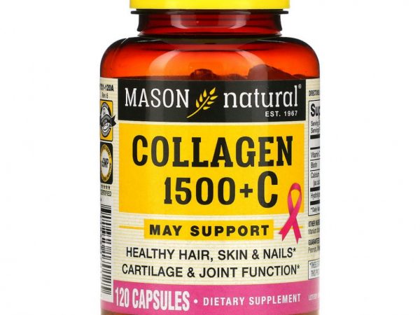 Mason Natural, коллаген 1500 с витамином C, 120 капсул