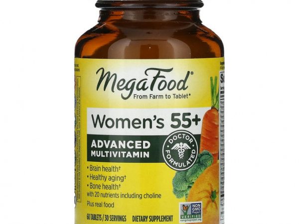 MegaFood, комплекс витаминов и микроэлементов для женщин старше 55 лет, 60 таблеток