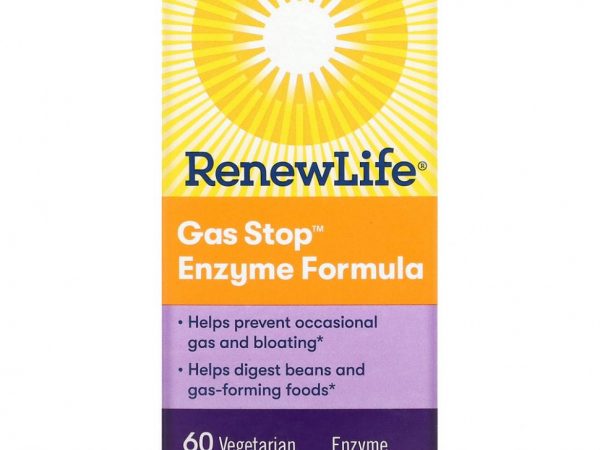 Renew Life, Формула с ферментами против газов, 60 вегетарианских капсул