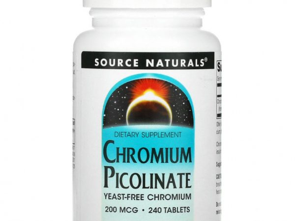 Source Naturals, пиколинат хрома, 200 мкг, 240 таблеток