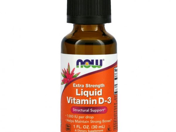NOW Foods, жидкий витамин D-3 с повышенной силой действия, 1000 МЕ, 30 мл (1 жидк. унция)