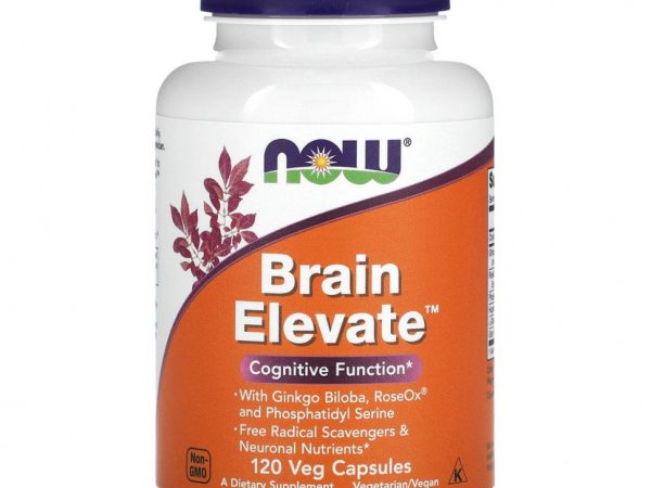 NOW Foods, Brain Elevate, поддержка здоровья мозга, 120 вегетарианских капсул