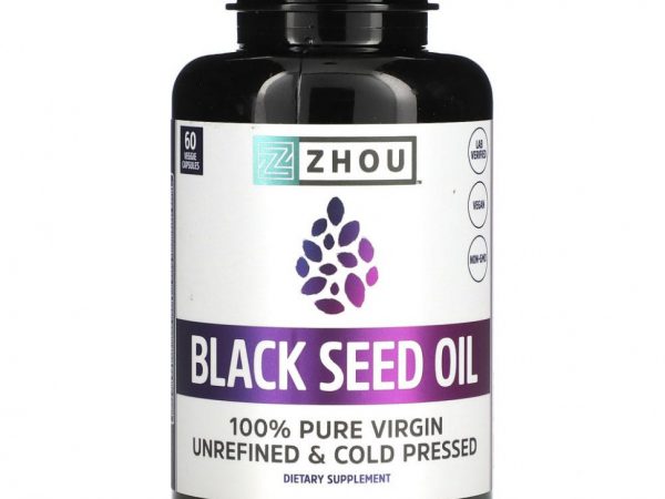 Zhou Nutrition, масло черного тмина, 60 вегетарианских капсул