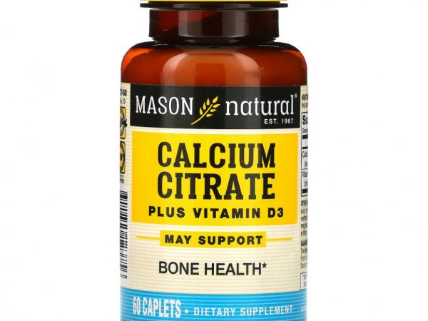 Mason Natural, Цитрат кальция с витамином D3, 60 капсуловидных таблеток
