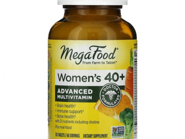 MegaFood, Multi for Women 40+, комплекс витаминов и микроэлементов для женщин старше 40 лет, 120 таблеток
