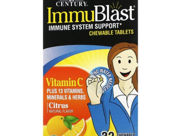 21st Century, ImmuBlast, витамин C, с цитрусовым вкусом, 32 жевательные таблетки