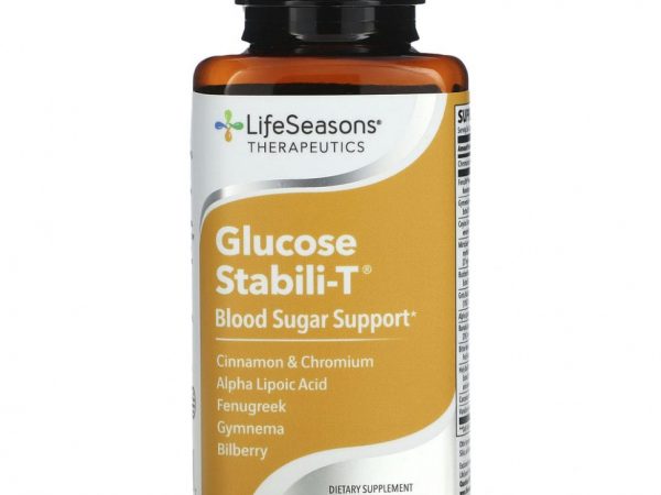 LifeSeasons, Glucose Stabili-T, контроль уровня сахара в крови, 90 растительных капсул