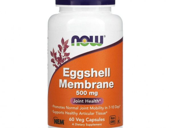 NOW Foods, Мембрана яичной скорлупы, 500 мг, 60 растительных капсул