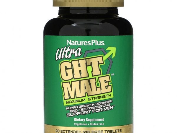 NaturesPlus, Ultra GHT Male, максимальная сила, стимулятор для мужчин, 90 таблеток с пролонгированным высвобождением