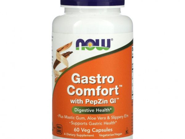 NOW Foods, Gastro Comfort с PepZin GI, 60 растительных капсул