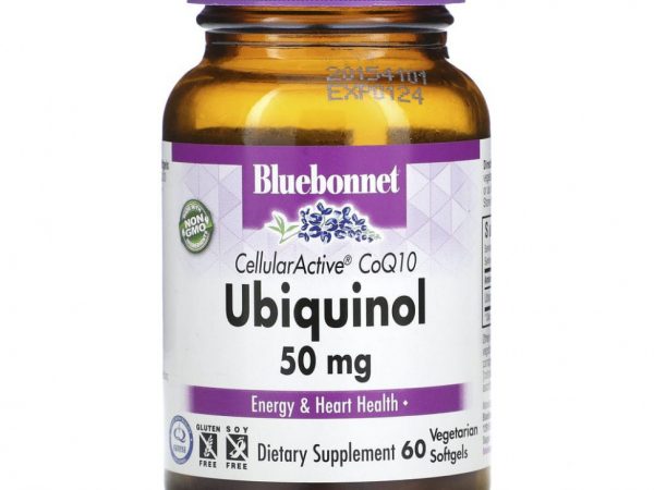 Bluebonnet Nutrition, Ubiquinol, Cellular Active CoQ10, 50 мг, 60 растительных капсул
