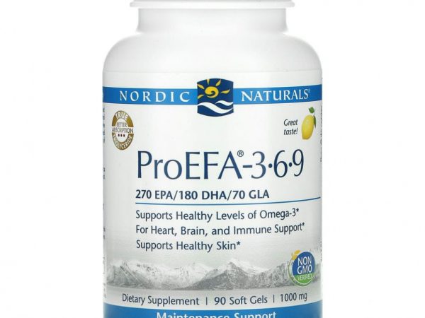 Nordic Naturals, ProEFA 3-6-9, лимон, 1000 мг, 90 мягких таблеток