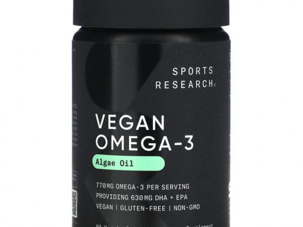 Sports Research, омега-3 для веганов, 60 растительных капсул