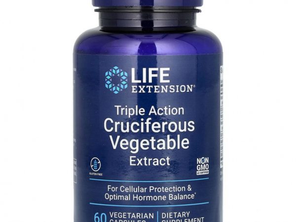 Life Extension, экстракт крестоцветных овощей тройного действия, 60 вегетарианских капсул