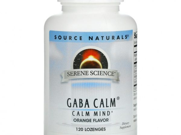 Source Naturals, GABA Calm, ГАМК, апельсиновый вкус, 120 таблеток для рассасывания