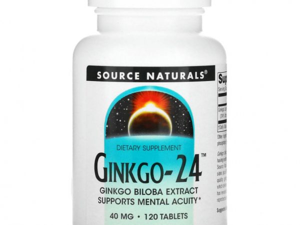 Source Naturals, Гинкго-24, 40 мг, 120 таблеток