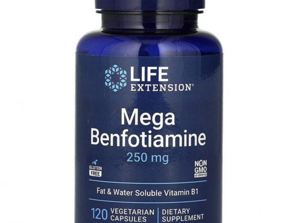 Life Extension, Мега-бенфотиамин, 250 мг, 120 вегетарианских капсул