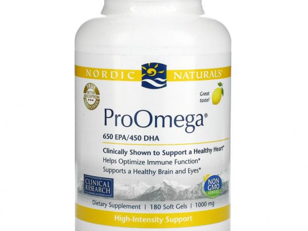 Nordic Naturals, ProOmega, со вкусом лимона, 1000 мг, 180 мягких желатиновых капсул