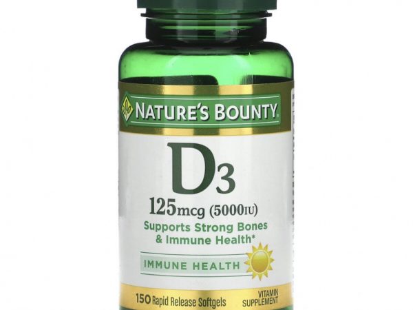 Nature's Bounty, D3, Maximum Strength, 5000 IU, 150 Softgels