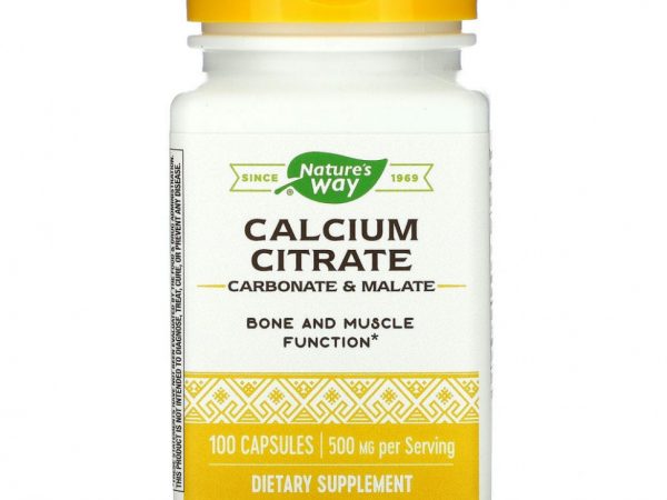 Nature's Way, цитрат кальция, 250 мг, 100 капсул