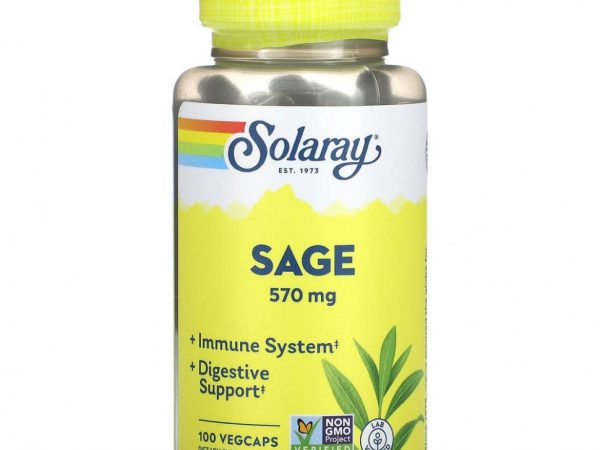 Solaray, шалфей, 285 мг, 100 капсул VegCaps