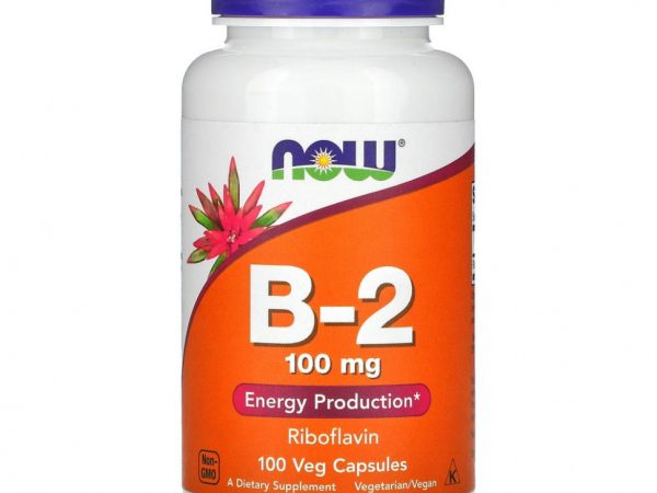 NOW Foods, витамин B-2, 100 мг, 100 вегетарианских капсул