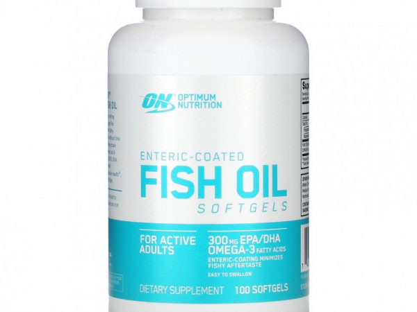 Optimum Nutrition, Рыбий жир с кишечнорастворимым покрытием, 100 мягких желатиновых капсул