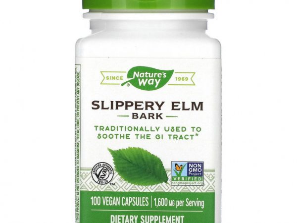 Nature's Way, кора красного вяза, 400 мг, 100 веганских капсул