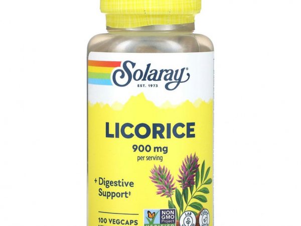 Solaray, Органически выращенная солодка, 450 мг, 100 растительных капсул